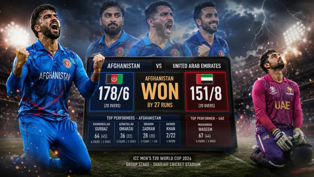 Afghanistan National Cricket Team vs United Arab Emirates National Cricket Team Timeline