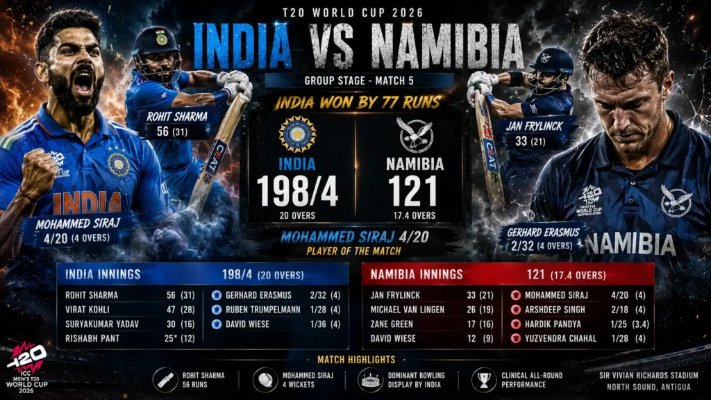 india national cricket team vs namibia national cricket team match scorecard