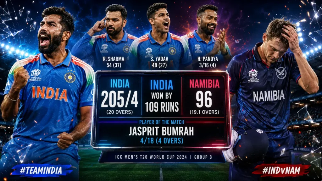 India National Cricket Team vs Namibia National Cricket Team Timeline