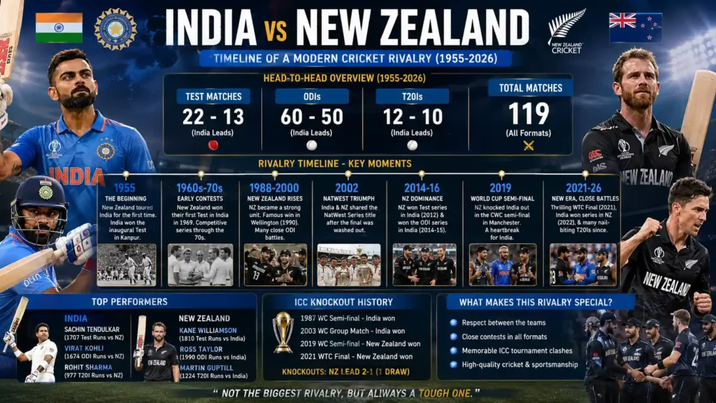 india national cricket team vs new zealand national cricket team timeline