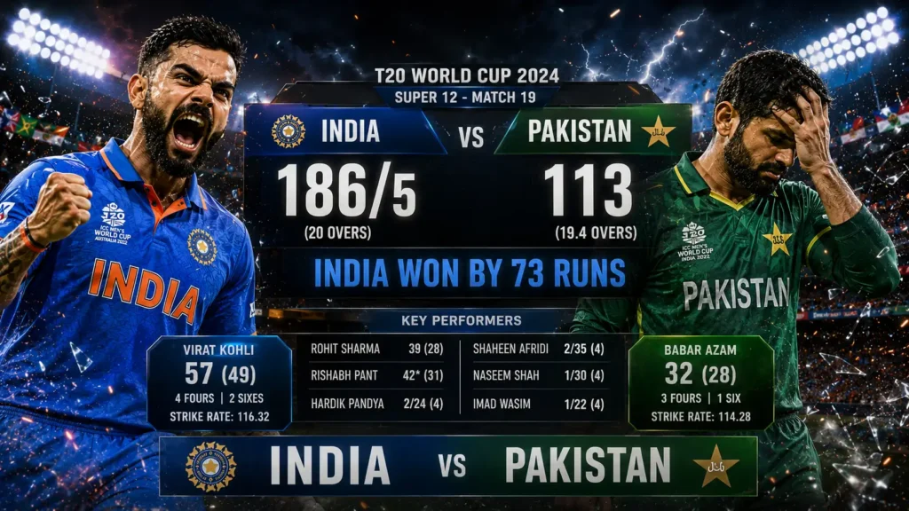 India National Cricket Team vs Pakistan National Cricket Team Match Scorecard