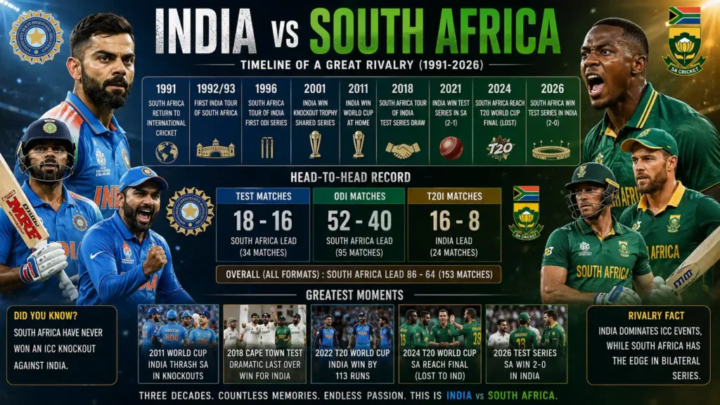 india national cricket team vs south africa national cricket team timeline