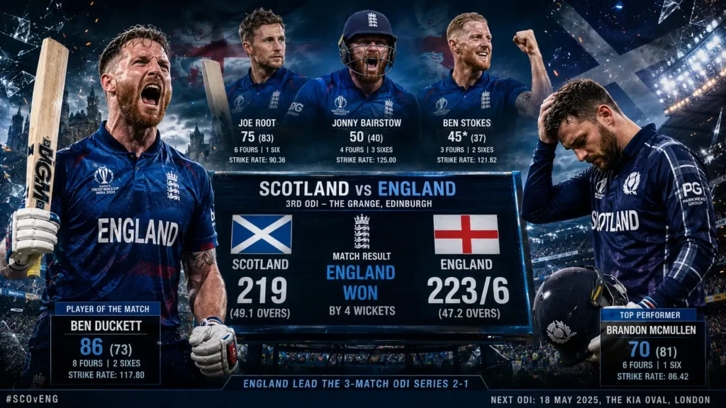 Scotland National Cricket Team vs England Cricket Team Timeline