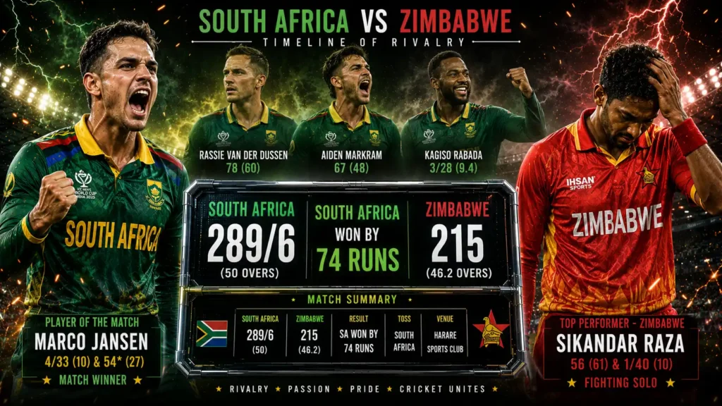 South Africa National Cricket Team vs Zimbabwe National Cricket Team Timeline: The Complete History South Africa National Cricket Team vs Zimbabwe National Cricket Team Timeline