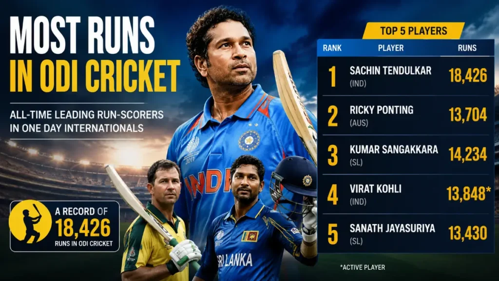 Most Runs in ODI Cricket