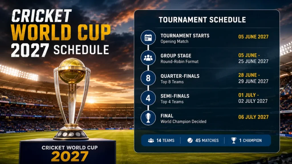 ICC Cricket World Cup 2027 Schedule: Latest Dates, Venues, Format and Fixture Status Cricket World Cup 2027 Schedule