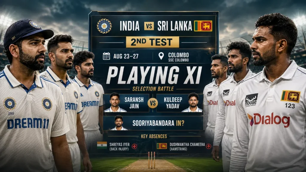 India vs Sri Lanka 2nd Test Playing XI