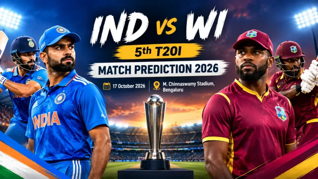India vs West Indies 5th T20I Match Prediction 2026: Winner, Playing XI and Pitch Report India vs West Indies 5th T20I Match Prediction 2026