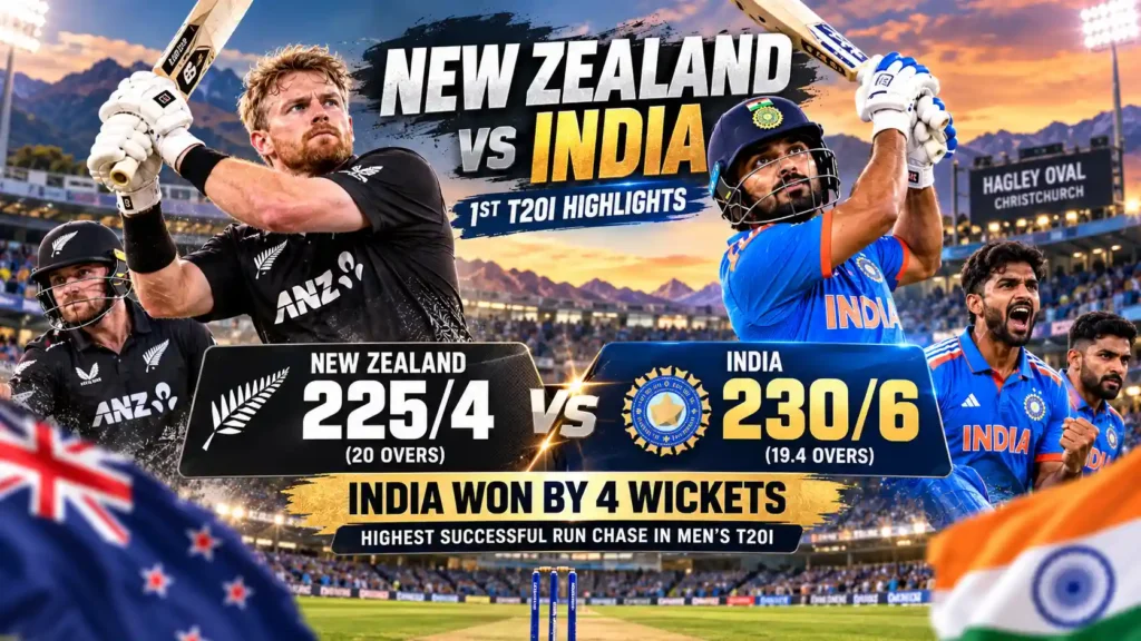 New Zealand vs India 1st T20I Match Highlights