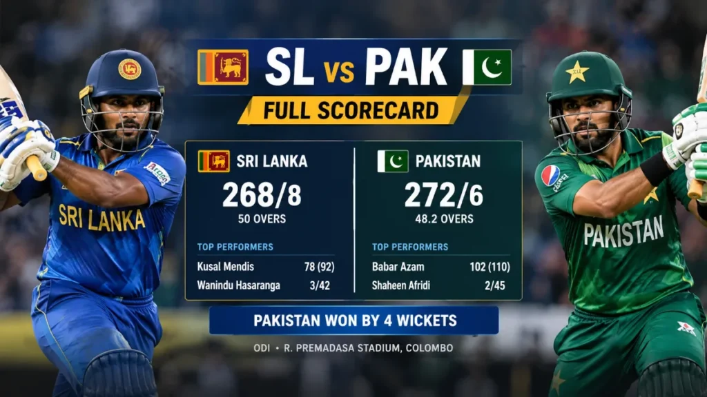 Sri Lanka National Cricket Team vs Pakistan National Cricket Team Match Scorecard: Latest ODI Result sri lanka national cricket team vs pakistan national cricket team match scorecard